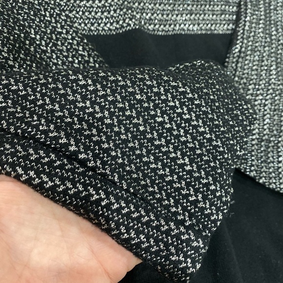 Ralph Lauren Women Sweater Metallic Black Striped Cotton Blend Boat Neck - Picture 3 of 5